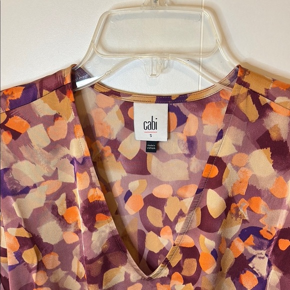 CAbi Lavender; Orange & Purple Faux Wrap Blouse - Picture 3 of 6